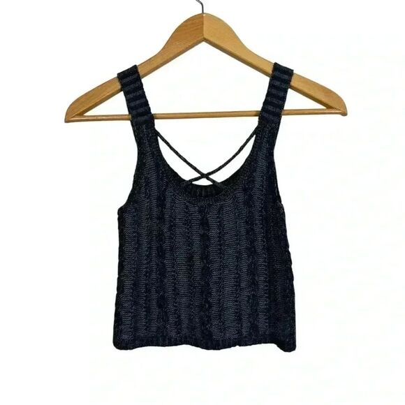 Hollister Dark Gray Chunky Knit Tank Top Size XS - Picture 1 of 4